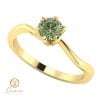 Inel de logodna din aur cu diamant verde ES2