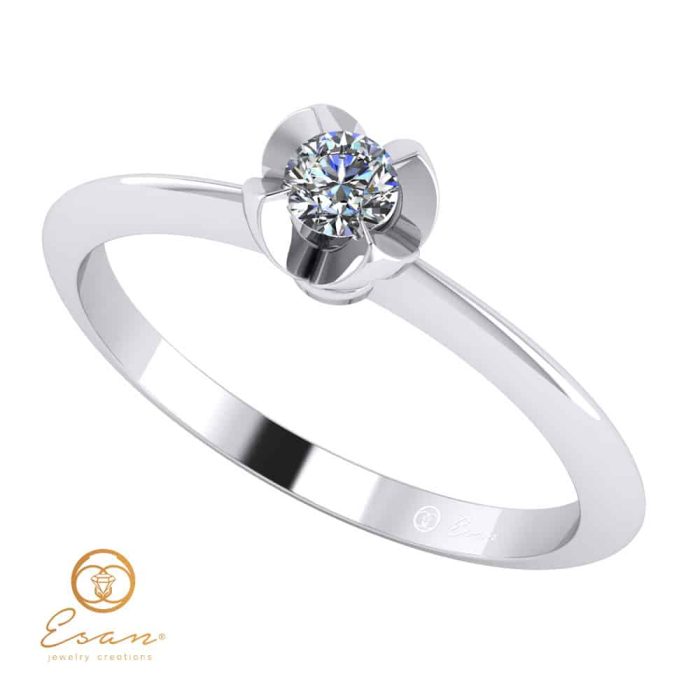 Inel de logodna cu diamant din aur 14k ESD3