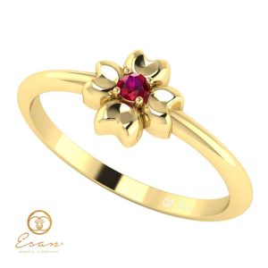 Inel de logodna cu rubin din aur ES4
