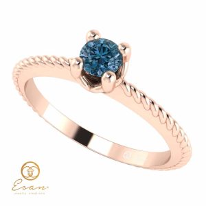 Inel de logodna din aur cu diamant albastru ES5