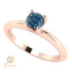 Inel de logodna solitaire cu diamant albastru ES6