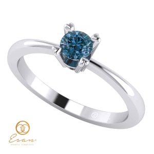 Inel de logodna cu diamant albastru solitaire ES7