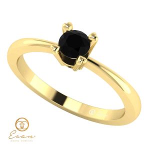 Inel de logodna cu diamant negru solitaire ES7