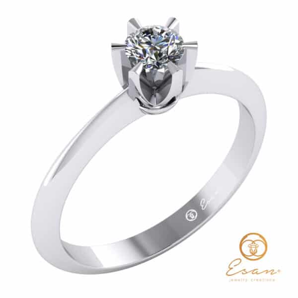 Inel de logodna din aur cu diamant natural ES9