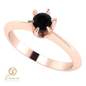 Inel de logodna din aur cu diamant negru ES9