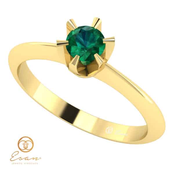 Inel de logodna din aur cu smarald ES9