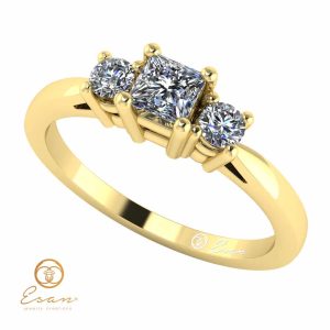 Inel de logodna din aur cu diamante incolore ES79