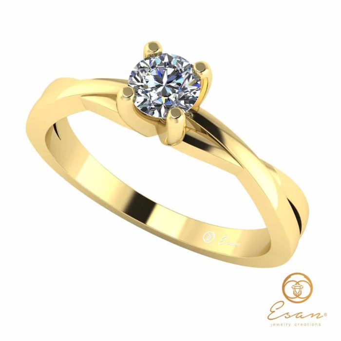 Inel de logodna din aur cu diamant ES25