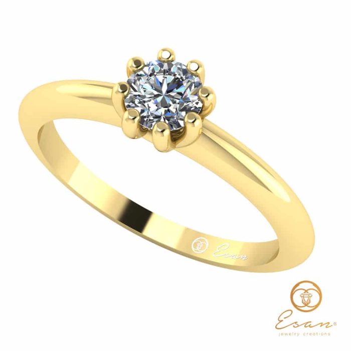 Inel de logodna din aur cu diamant ES30