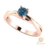 Inel de logodna din aur cu diamant albastru ES25