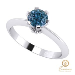 Inel de logodna din aur cu diamant albastru ES27