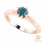 Inel de logodna din aur cu diamant albastru ES30