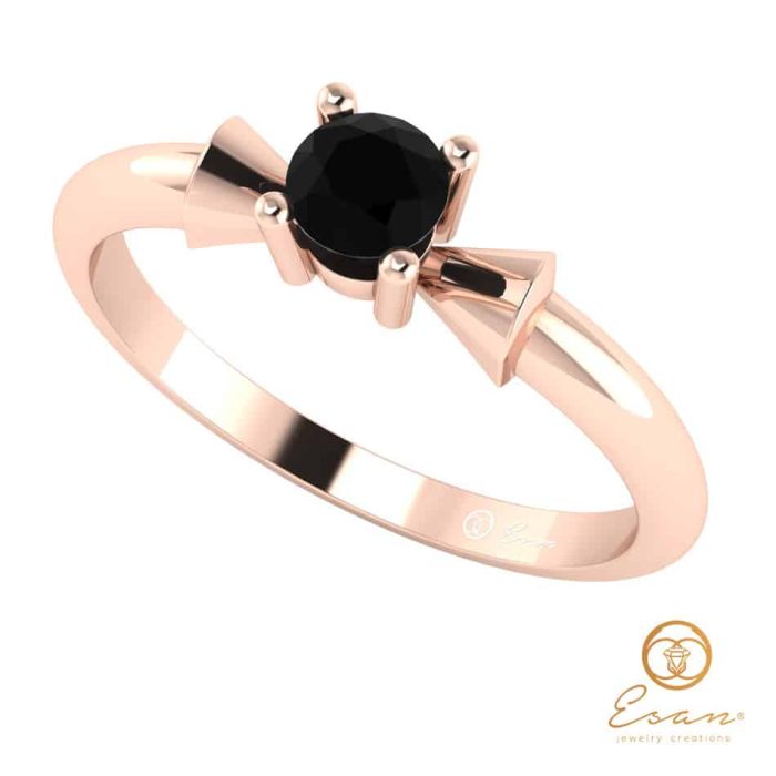 Inel de logodna din aur cu diamant negru ES26