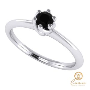 Inel de logodna din aur cu diamant negru ES28