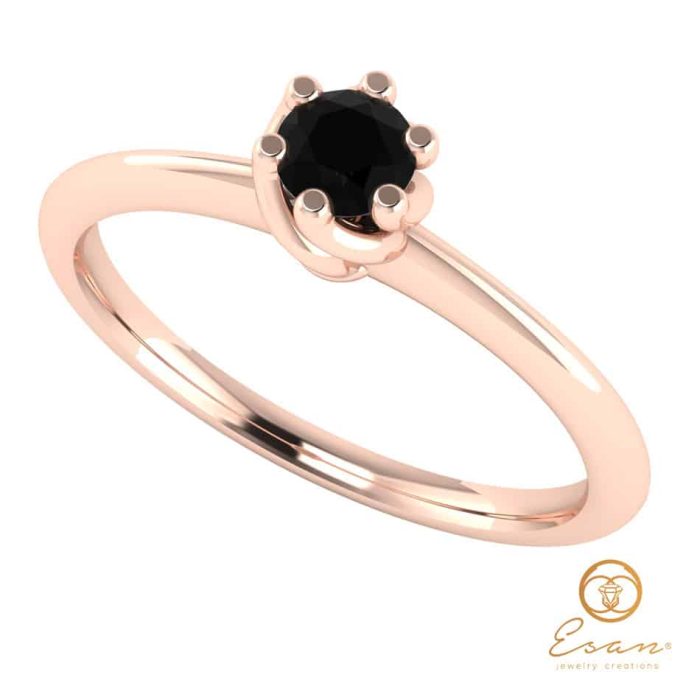 Inel de logodna din aur cu diamant negru ES28