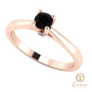 Inel de logodna din aur cu diamant negru ES29