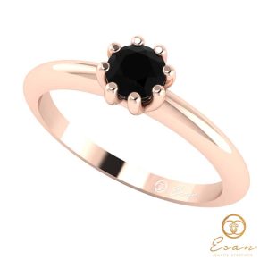 Inel de logodna din aur cu diamant negru ES30