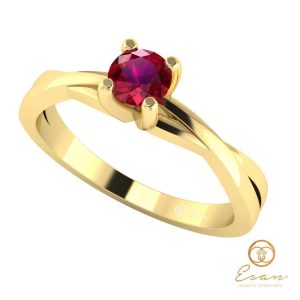 Inel de logodna din aur cu rubin ES25