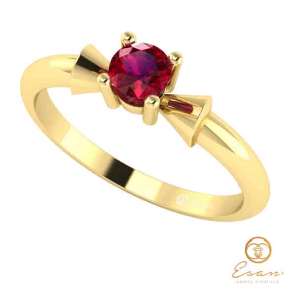 Inel de logodna din aur cu rubin ES26