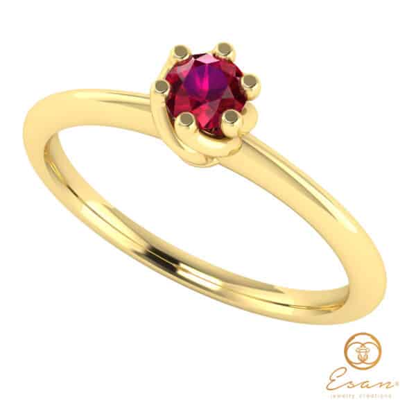 Inel de logodna din aur cu rubin ES28