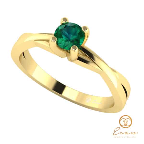 Inel de logodna din aur cu smarald ES25