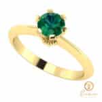 Inel de logodna din aur cu smarald ES27