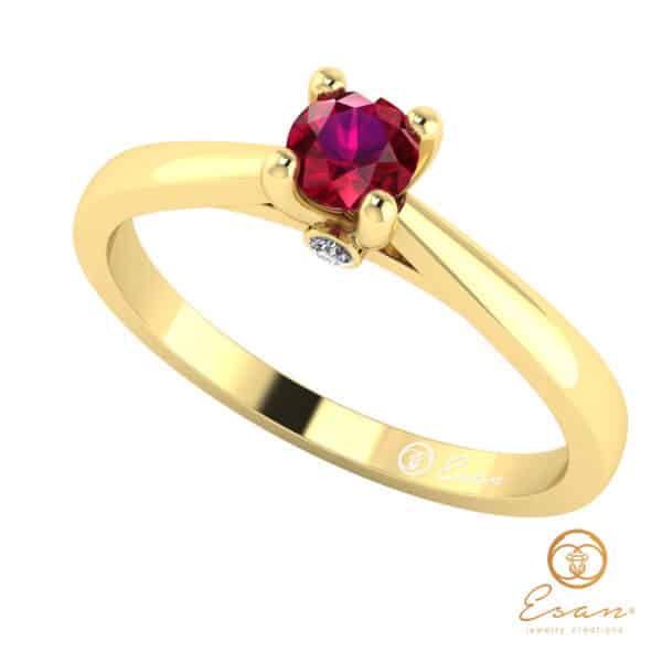 Inel de logodna din aur cu rubin ES29