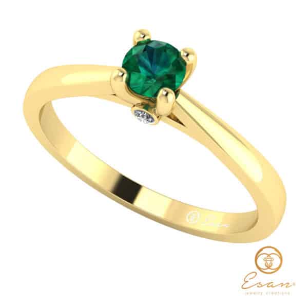 Inel de logodna din aur cu smarald ES29