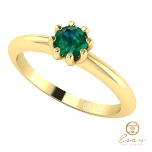 Inel de logodna din aur cu smarald ES30