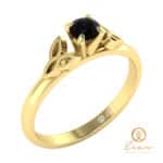 Inel de logodna din aur cu diamant negru ES44