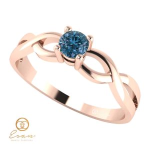 Inel de logodna din aur cu diamant albastru ES22