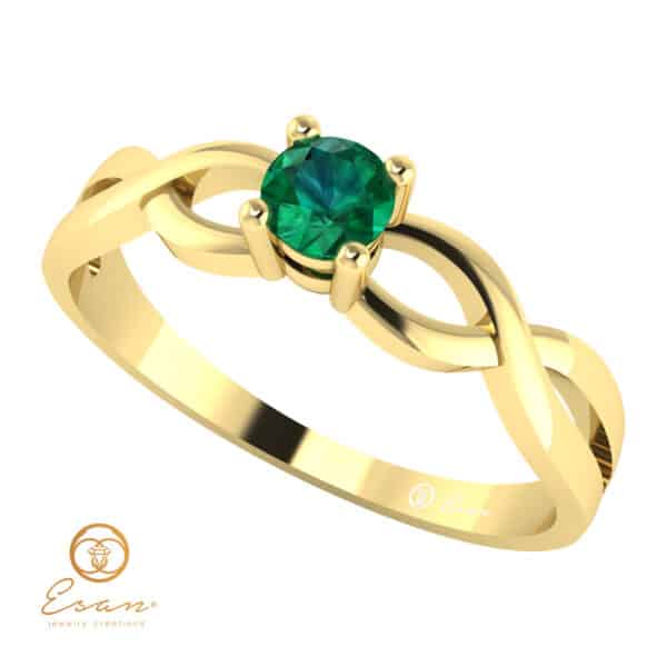 Inel de logodna din aur cu smarald ES22