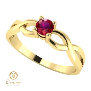 Inel de logodna din aur cu rubin ES22