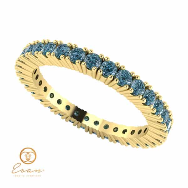Inel de logodna din aur cu diamante albastre ES60