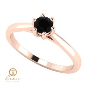 Inel de logodna din aur cu diamant negru ES23