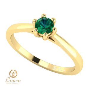 Inel de logodna din aur cu smarald ES23