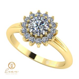 Inel de logodna din aur cu diamante incolore ES67