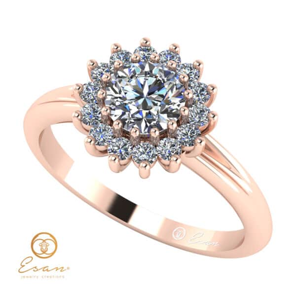 Inel de logodna din aur cu diamante incolore ES67