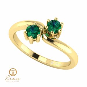 Inel de logodna din aur cu smaralde ES84
