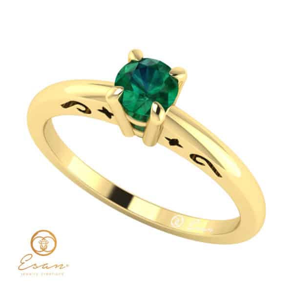 Inel de logodna din aur cu smarald ES43