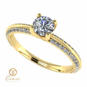Inel de logodna din aur cu diamante incolore ES110