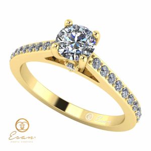 Inel de logodna din aur cu diamante incolore ES89