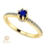 Inel de logodna din aur cu safir si diamante ES91