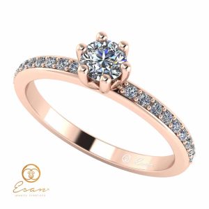 Inel de logodna din aur cu diamante incolore ES93