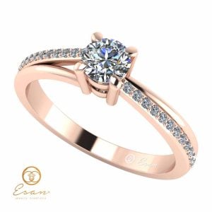 Inel de logodna din aur cu diamante incolore ES94