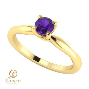 Inel de logodna din aur cu ametist ES48
