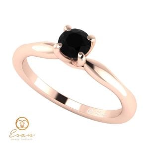 Inel de logodna din aur roz 14k cu diamant negru ES48DN