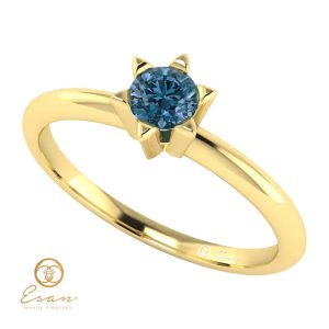Inel de logodna din aur cu diamant albastru ES51