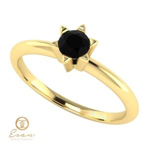 Inel de logodna din aur cu diamant negru ES51