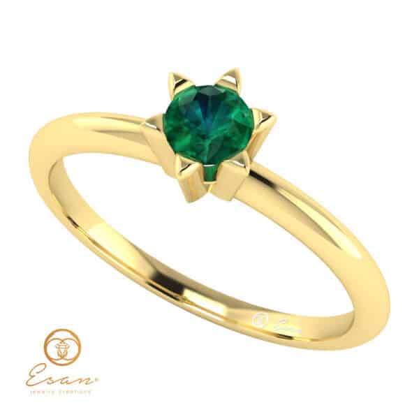 Inel de logodna din aur cu smarald ES51